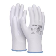   DONAU Szerelőkesztyű, PU, DONAU "Safety", 9/L méret, fehér