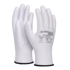   DONAU Szerelőkesztyű, PU, DONAU "Safety", 10/XL méret, fehér