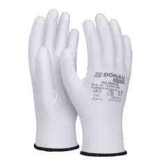   DONAU Szerelőkesztyű, PU, DONAU "Safety", 10/XL méret, fehér