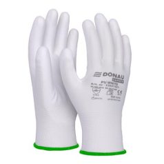   DONAU Szerelőkesztyű, PU, DONAU "Safety", 11/XXL méret, fehér