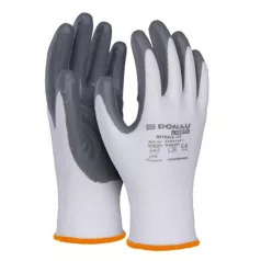   DONAU Szerelőkesztyű, nitril, DONAU "Safety 01", 7/S méret, szürke