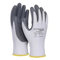   DONAU Szerelőkesztyű, nitril, DONAU "Safety 01", 8/M méret, szürke