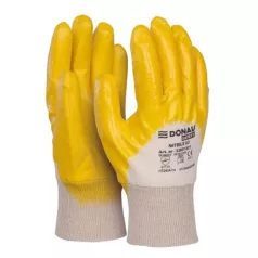   DONAU Szerelőkesztyű, nitril, DONAU "Safety 02", 11/XXL méret, sárga