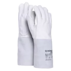   DONAU Védőkesztyű, TIG, kecskebőr, DONAU "Safety", 11/XXL méret, fehér-szürke