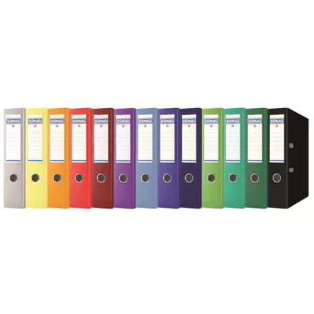 DONAU Iratrendező, 75 mm, A4, PP, élvédő sínnel, DONAU "Premium", sötétkék