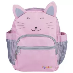   Hátizsák, ovis, 3 rekeszes, "Gimboo", cica, rózsaszín