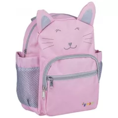   Hátizsák, ovis, 3 rekeszes, "Gimboo", cica, rózsaszín