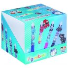Zseléstoll display, törölhető, nyomógombos, négyszínű, "Gimboo", 4 különböző mintával