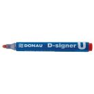 DONAU Alkoholos marker, 2-4 mm, kúpos, DONAU "D-signer U", piros