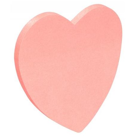 DONAU Öntapadó jegyzettömb, szív alakú, 50 lap, DONAU, rózsaszín
