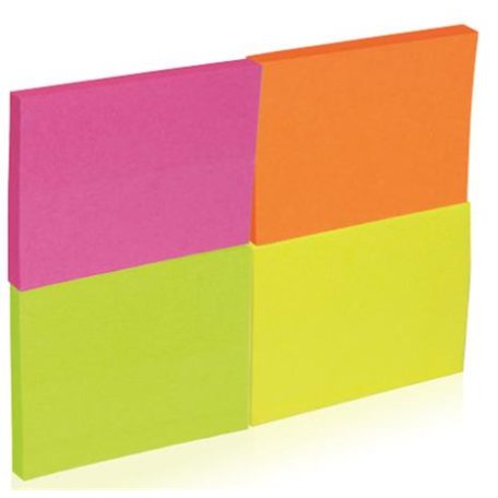 DONAU Öntapadó jegyzettömb, 38x51 mm, 4x50 lap, DONAU, vegyes szín