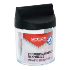   OFFICE PRODUCTS Gemkapocstartó, mágneses, kerek, OFFICE PRODUCTS, átlátszó-fekete