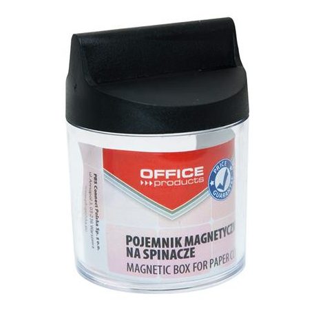 OFFICE PRODUCTS Gemkapocstartó, mágneses, kerek, OFFICE PRODUCTS, átlátszó-fekete