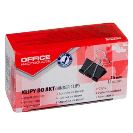 OFFICE PRODUCTS Bindercsipesz, 15 mm, OFFICE PRODUCTS, fekete