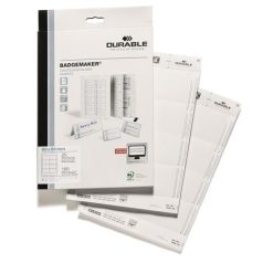 DURABLE Betétlap, 60x90 mm, DURABLE, fehér