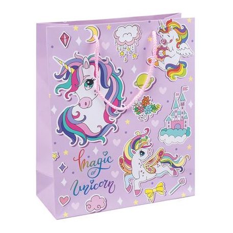 DONAU Ajándéktáska, zsinórfüles, 25x30x10 cm, DONAU "Home", vegyes gyermek minta