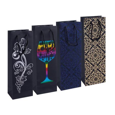 DONAU Italtartó tasak, zsinórfüles, 12x35,5x8 cm, DONAU "Home", vegyes minta