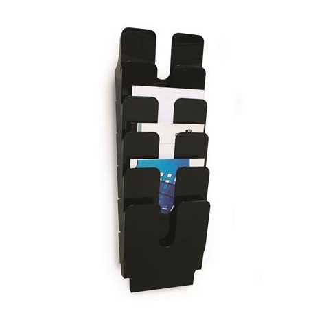DURABLE Prospektustartó, fali, álló, A4, DURABLE "FLEXIPLUS 6", fekete