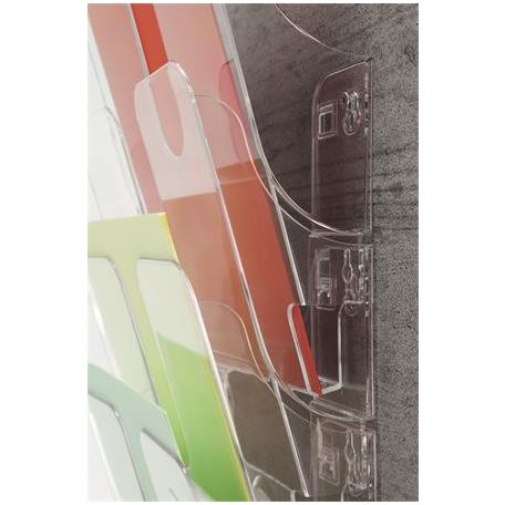 DURABLE Prospektustartó, fali, álló, A4, DURABLE "FLEXIPLUS 6", áttetsző