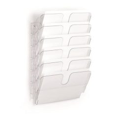   DURABLE Prospektustartó, fali, fekvő, A4, DURABLE "FLEXIPLUS 6", áttetsző