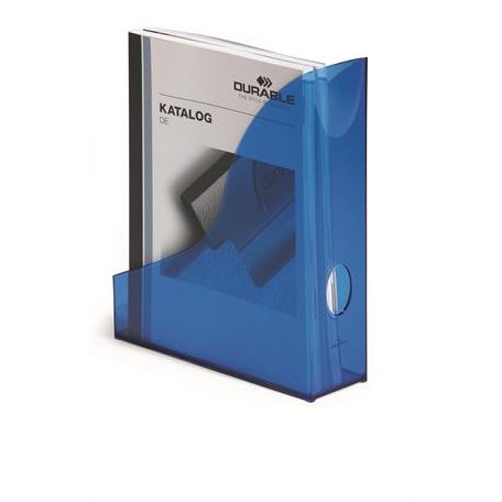 DURABLE Iratpapucs, műanyag, 73 mm, DURABLE, "Basic", áttetsző kék