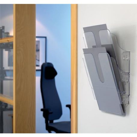 DURABLE Prospektustartó, fali, álló, A4, DURABLE "FLEXIPLUS 2", áttetsző
