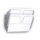 DURABLE Prospektustartó, fali, fekvő, A4, DURABLE "FLEXIPLUS 2", áttetsző