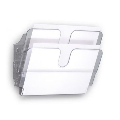 DURABLE Prospektustartó, fali, fekvő, A4, DURABLE "FLEXIPLUS 2", áttetsző