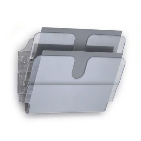 DURABLE Prospektustartó, fali, fekvő, A4, DURABLE "FLEXIPLUS 2", áttetsző