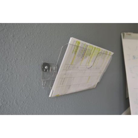 DURABLE Prospektustartó, fali, fekvő, A4, mágneses, DURABLE "FLEXIPLUS", áttetsző