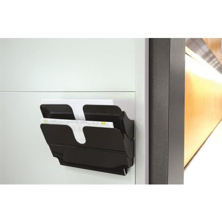 DURABLE Prospektustartó, fali, fekvő, A4, mágneses, DURABLE "FLEXIPLUS 2", fekete