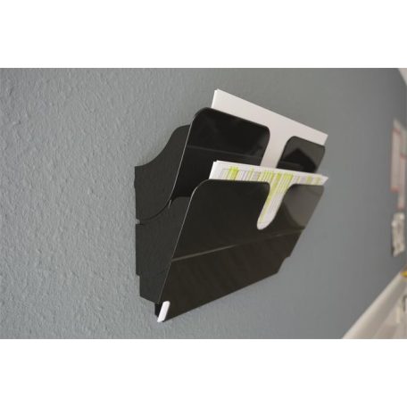 DURABLE Prospektustartó, fali, fekvő, A4, mágneses, DURABLE "FLEXIPLUS 2", fekete