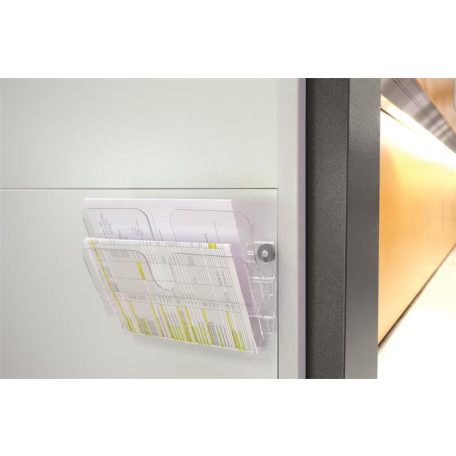 DURABLE Prospektustartó, fali, fekvő, A4, mágneses, DURABLE "FLEXIPLUS 2", áttetsző