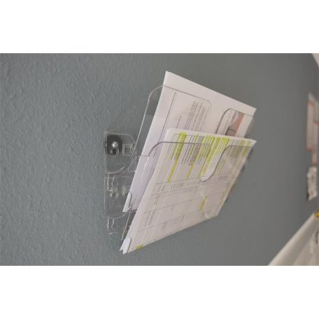 DURABLE Prospektustartó, fali, fekvő, A4, mágneses, DURABLE "FLEXIPLUS 2", áttetsző