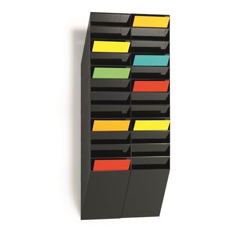 DURABLE Prospektustartó, fali, álló, A4, DURABLE "FLEXIBOXX 12", fekete