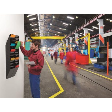 DURABLE Prospektustartó, fali, álló, A4, DURABLE "FLEXIBOXX 12", fekete