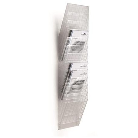 DURABLE Prospektustartó, fali, álló, A4, DURABLE "FLEXIBOXX 12", áttetsző