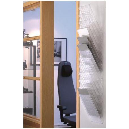 DURABLE Prospektustartó, fali, álló, A4, DURABLE "FLEXIBOXX 12", áttetsző