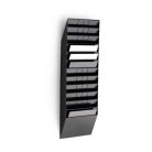 DURABLE Prospektustartó, fali, fekvő, A4, DURABLE "FLEXIBOXX 12", fekete