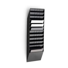   DURABLE Prospektustartó, fali, fekvő, A4, DURABLE "FLEXIBOXX 12", fekete