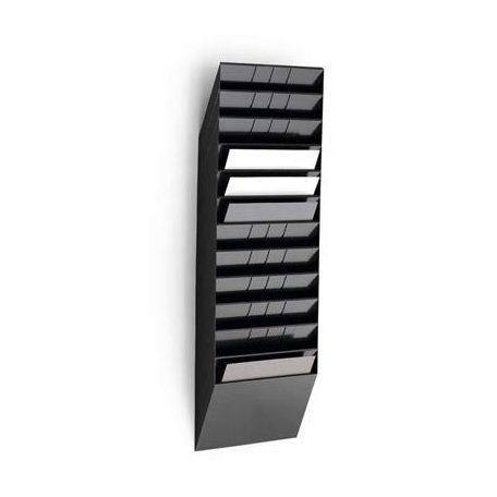 DURABLE Prospektustartó, fali, fekvő, A4, DURABLE "FLEXIBOXX 12", fekete