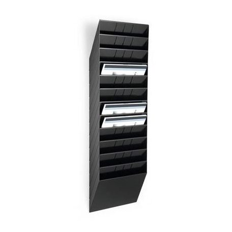 DURABLE Prospektustartó, fali, fekvő, A4, DURABLE "FLEXIBOXX 12", fekete