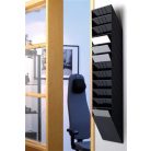 DURABLE Prospektustartó, fali, fekvő, A4, DURABLE "FLEXIBOXX 12", fekete