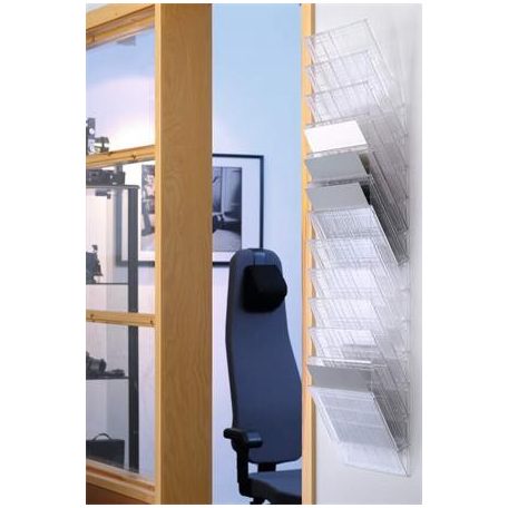DURABLE Prospektustartó, fali, fekvő, A4, DURABLE "FLEXIBOXX 12", áttetsző