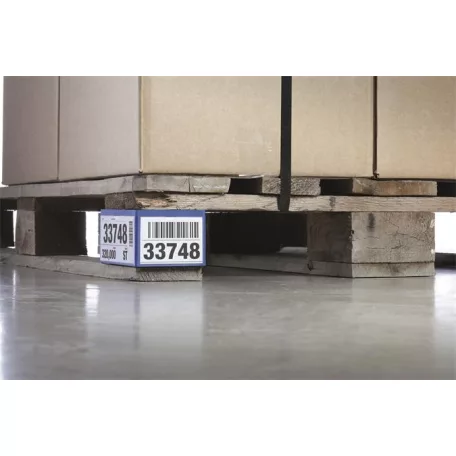 DURABLE Címketartó zseb, raklapláb, 140x65 mm / 90x65 mm, DURABLE , kék