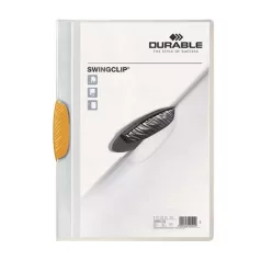   DURABLE Gyorsfűző, klipes, A4, DURABLE "Swingclip® 30", sárga