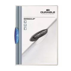   DURABLE Gyorsfűző, klipes, A4, DURABLE "Swingclip® 30", kék