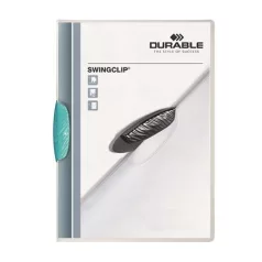   DURABLE Gyorsfűző, klipes, A4, DURABLE "Swingclip® 30", világoskék