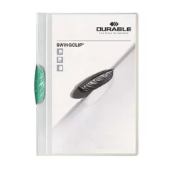   DURABLE Gyorsfűző, klipes, A4, DURABLE "Swingclip® 30", sötétzöld