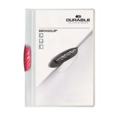   DURABLE Gyorsfűző, klipes, A4, DURABLE "Swingclip® 30", bíbor